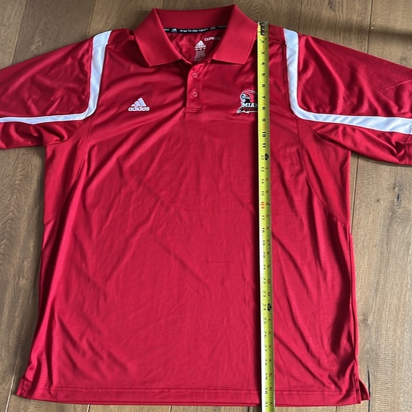Adidas NWT University of Miami Redhawks Mens XL Polo shirt Red & White - Picture 8 of 9